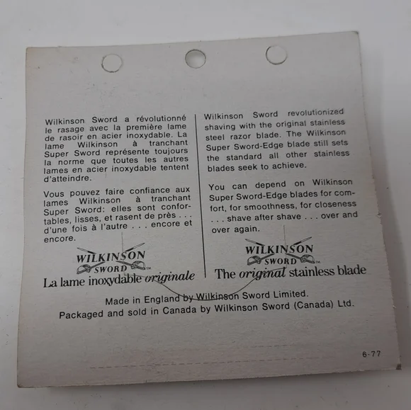 NEW Wilkinson Super Sword Edge Vintage Razor Blades England - 5 Pack (20% 2+) - Picture 2 of 2